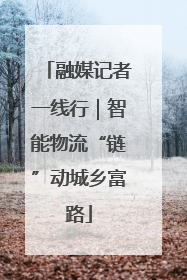 融媒记者一线行｜智能物流“链”动城乡富路