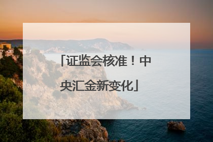 证监会核准！中央汇金新变化