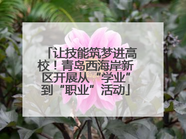 让技能筑梦进高校！青岛西海岸新区开展从“学业”到“职业”活动