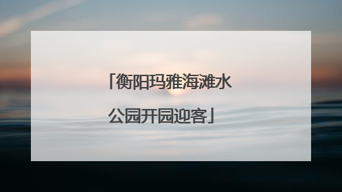 衡阳玛雅海滩水公园开园迎客