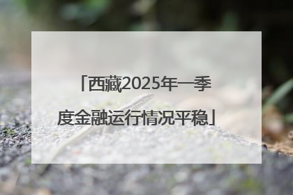 西藏2025年一季度金融运行情况平稳