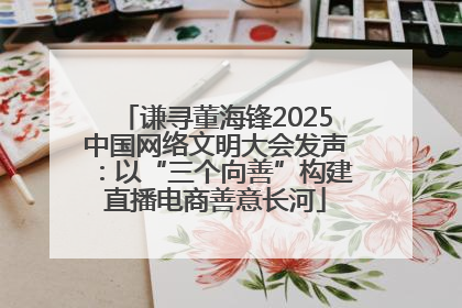 谦寻董海锋2025中国网络文明大会发声：以“三个向善”构建直播电商善意长河