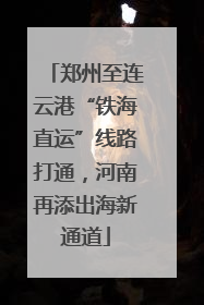 郑州至连云港“铁海直运”线路打通，河南再添出海新通道