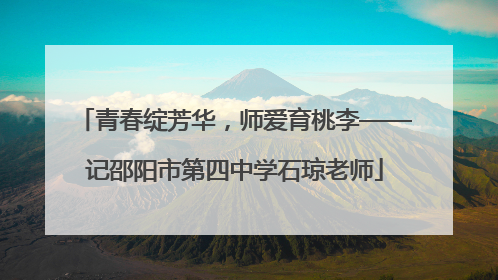 青春绽芳华,师爱育桃李——记邵阳市第四中学石琼老师