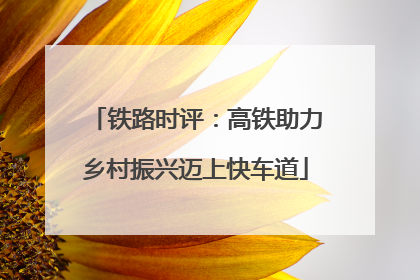铁路时评：高铁助力乡村振兴迈上快车道