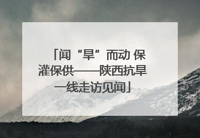 闻“旱”而动 保灌保供——陕西抗旱一线走访见闻