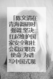 陈文清在青海调研时强调 坚决扛起维护国家安全和社会稳定职责使命 为谱写中国式现代化青海篇章贡献政法力量