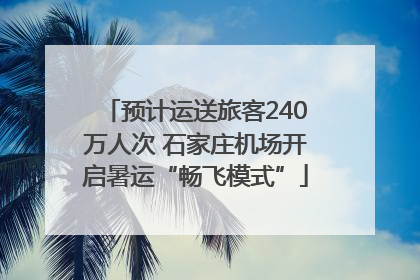 预计运送旅客240万人次 石家庄机场开启暑运“畅飞模式”