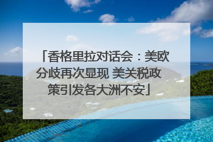 香格里拉对话会：美欧分歧再次显现 美关税政策引发各大洲不安