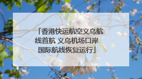 香港快运航空义乌航线首航 义乌机场口岸国际航线恢复运行