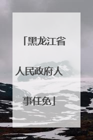 黑龙江省人民政府人事任免