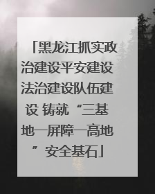 黑龙江抓实政治建设平安建设法治建设队伍建设 铸就“三基地一屏障一高地”安全基石