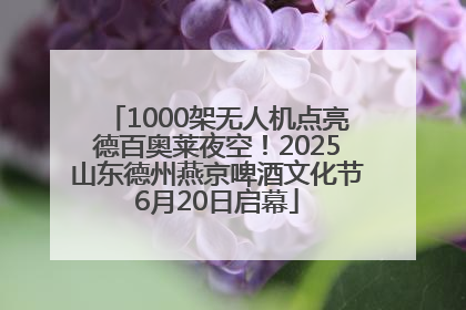 1000架无人机点亮德百奥莱夜空！2025山东德州燕京啤酒文化节6月20日启幕