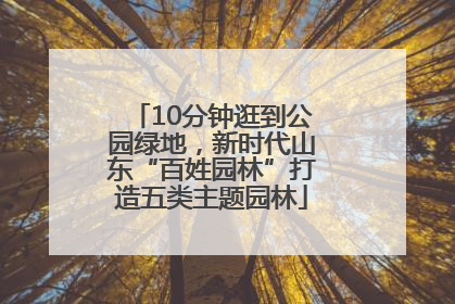 10分钟逛到公园绿地，新时代山东“百姓园林”打造五类主题园林