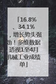 16.8%、34.1%，增长势头强劲！多维数据透视1至4月机械工业成绩单