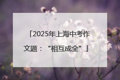 2025年上海中考作文题：“相互成全”