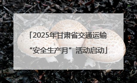 2025年甘肃省交通运输“安全生产月”活动启动