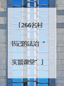 266名村书记的法治“实景课堂”