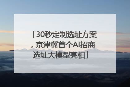 30秒定制选址方案，京津冀首个AI招商选址大模型亮相