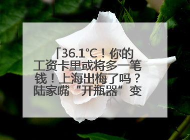 36.1℃！你的工资卡里或将多一笔钱！上海出梅了吗？陆家嘴“开瓶器”变“加湿器”？