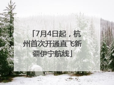 7月4日起，杭州首次开通直飞新疆伊宁航线