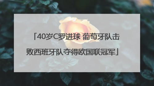 40岁C罗进球 葡萄牙队击败西班牙队夺得欧国联冠军