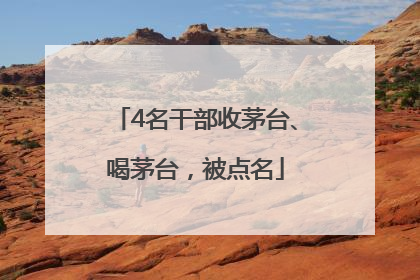 4名干部收茅台、喝茅台，被点名
