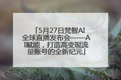5月27日梵智AI全球直播发布会——AI赋能，打造高变现流量账号的全新纪元