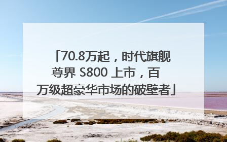 70.8万起，时代旗舰尊界 S800 上市，百万级超豪华市场的破壁者
